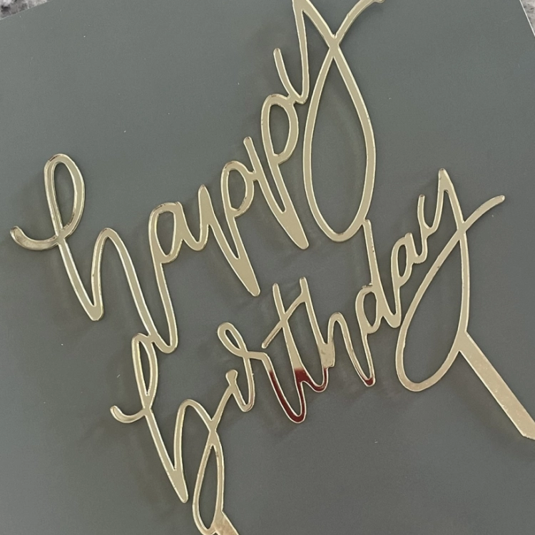 Topo acrilico Happy Birthday